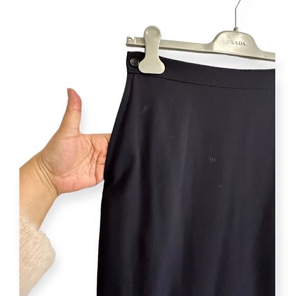 Vintage 90s, Y’s Yohji Yamamoto Dark Navy wool midi‎ skirt, Size L - Picture 10 of 13